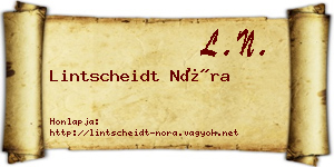 Lintscheidt Nóra névjegykártya